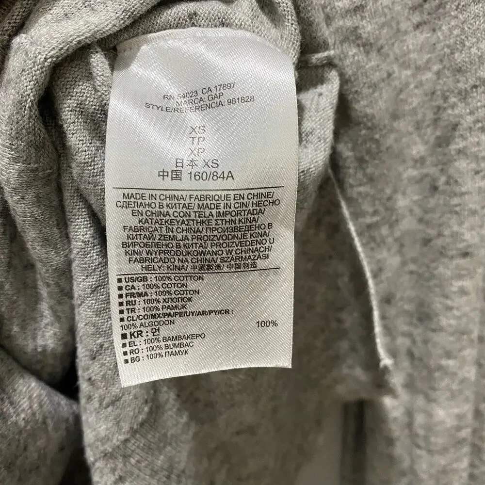Gap Gray Lightweight Hooded Sweater Size XS